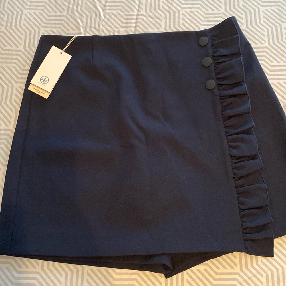 NWT Tory Burch tech twill ruffle skirt